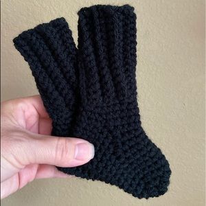 Newborn Black Baby Booties/Socks